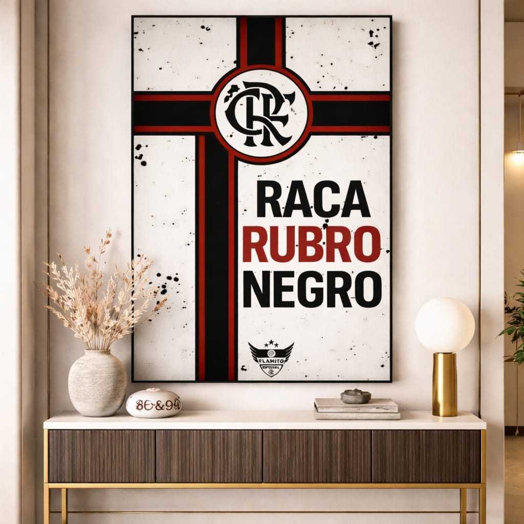 Quadro Decorativo Frases Raça Rubro Negro Flamengo