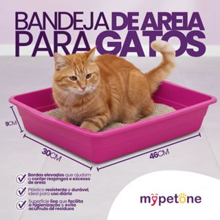 Bandeja de Areia Higiênica Simples Rosa para Gatos - MyPetOne em Oferta na Shopee
