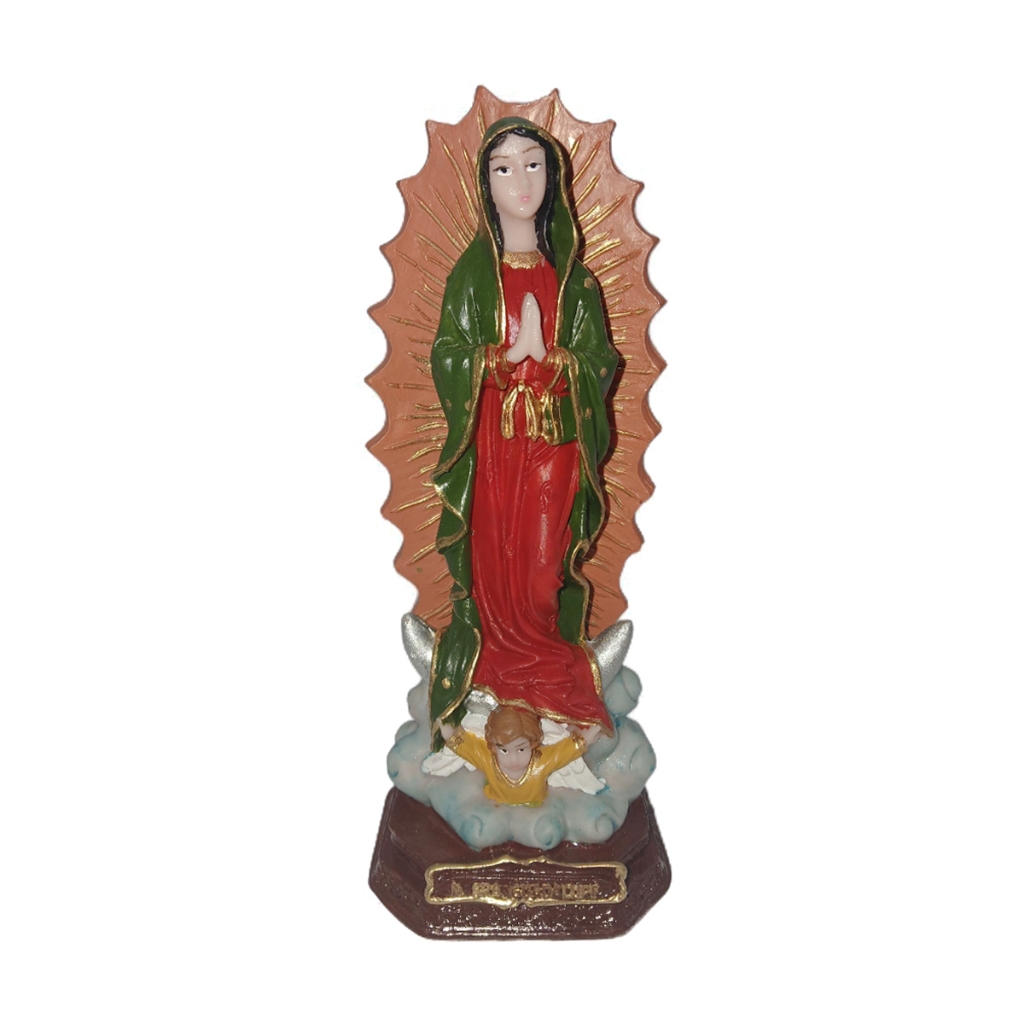 Nossa Senhora de Guadalupe 15cm Resina Estátua Católica Decoração Altar Presente Fé Imagem Religiosa Santo de Resina