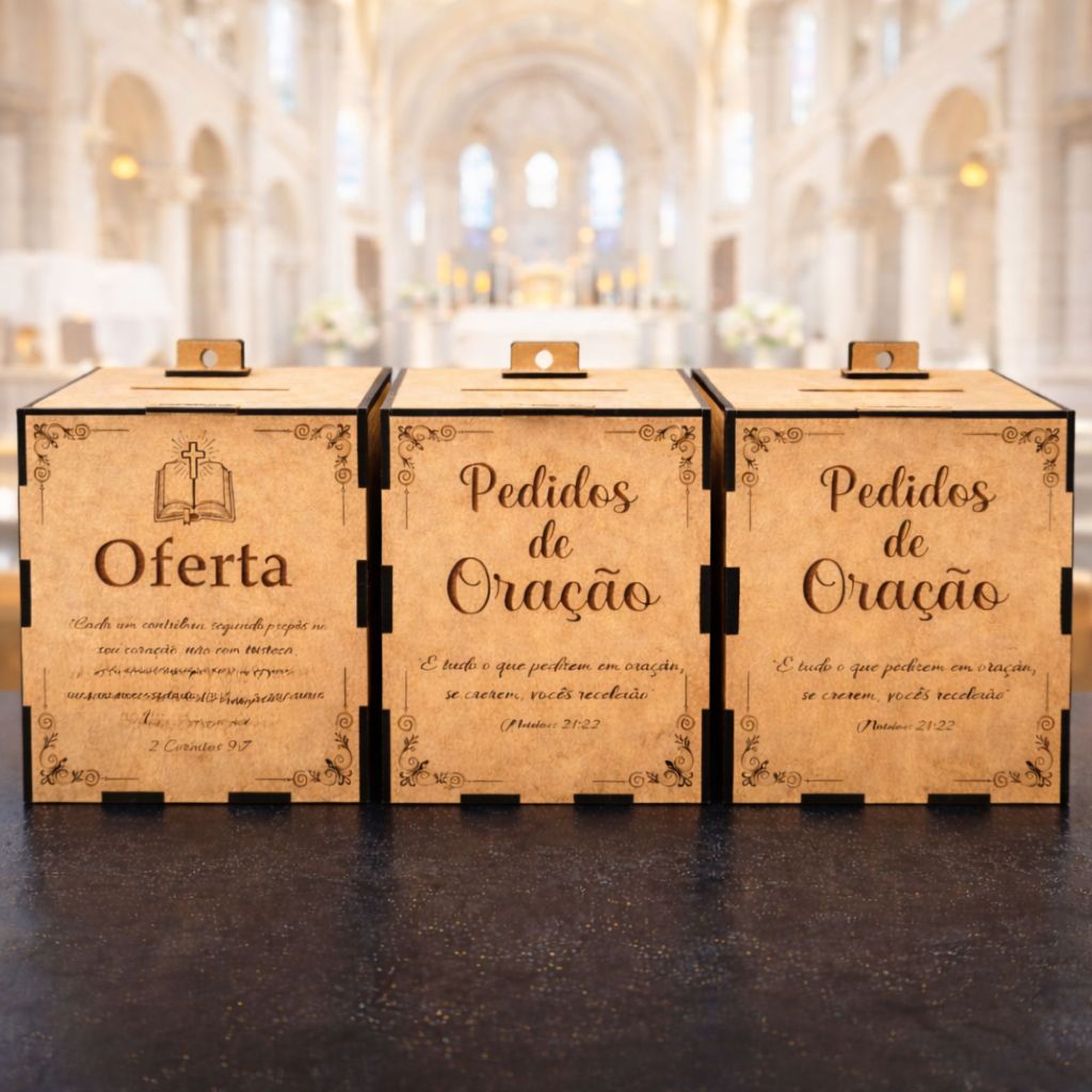 Cofre Urna Pedidos de Oração e Oferta