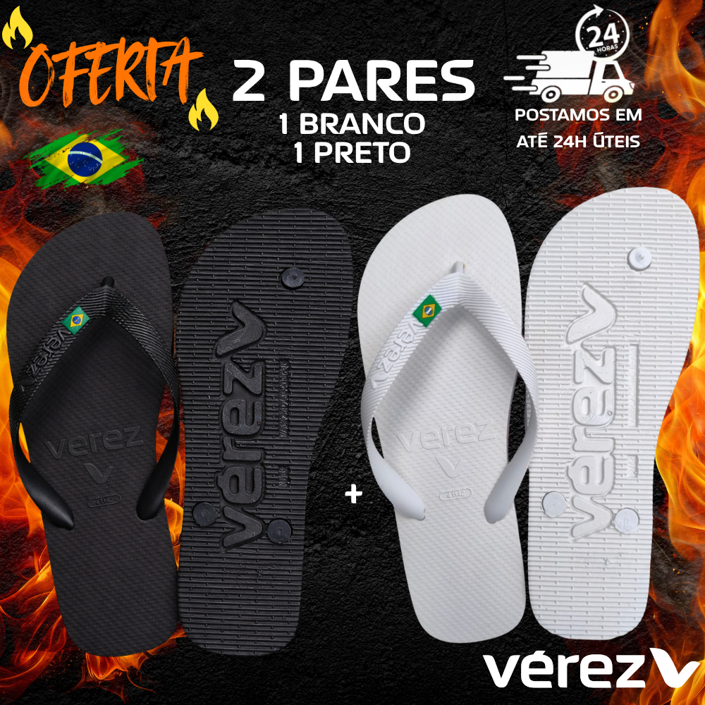 Chinelo Bandeirinha Original Vérez Masculino Casual Brasil Antiderrapante Verão