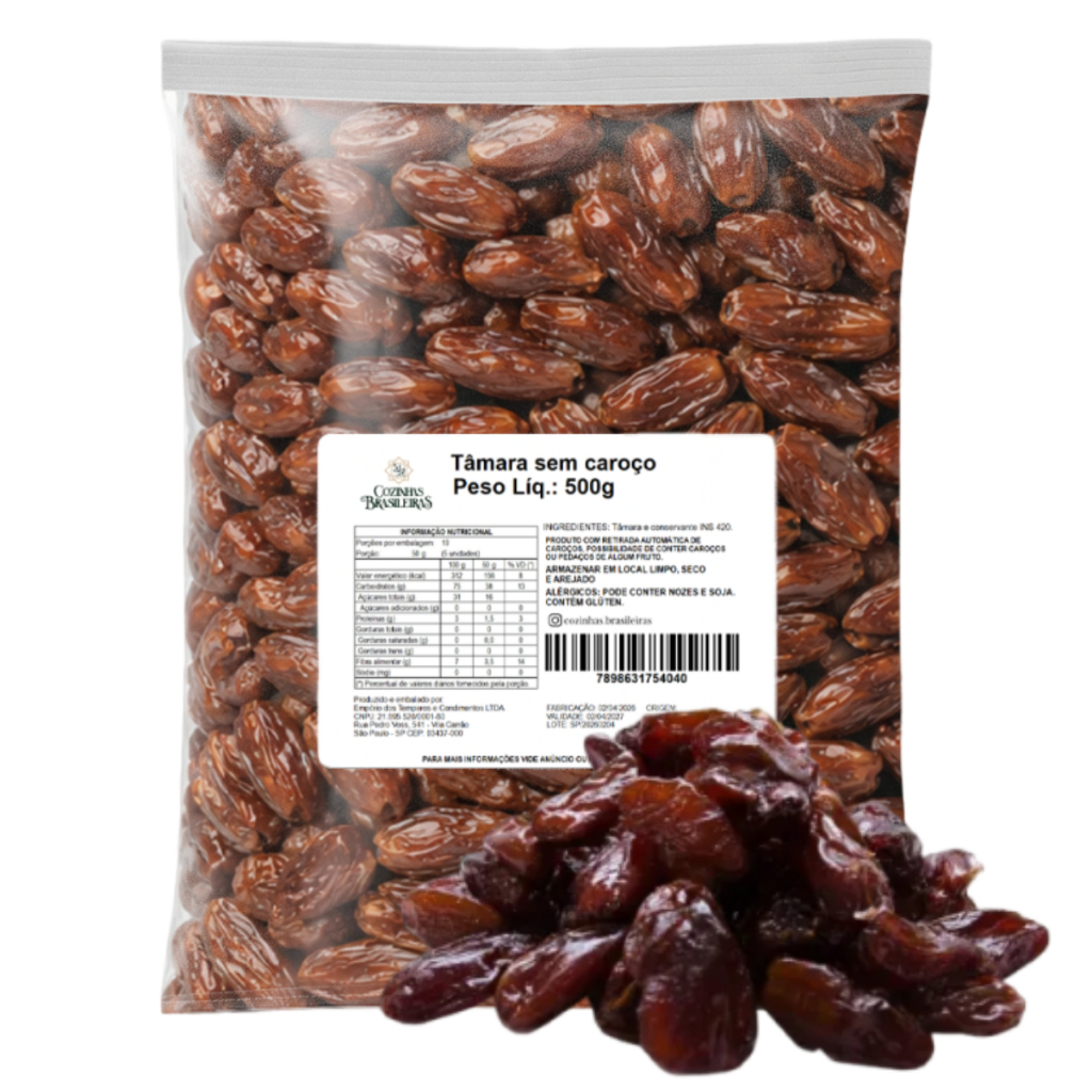Tâmara sem caroço seca lache fruta seca 100g, 200g, 500g