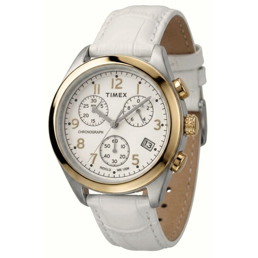 Relógio de Pulso TIMEX Cronógrafo Pulseira de Couro