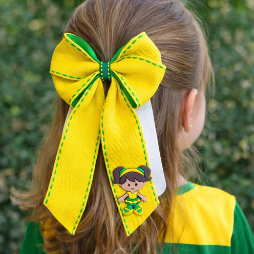 Laço copa Brasil menina/ laço copa do mundo infantil/laço infantil copa/ laço infantil Brasil/ Copa do Mundo 2026