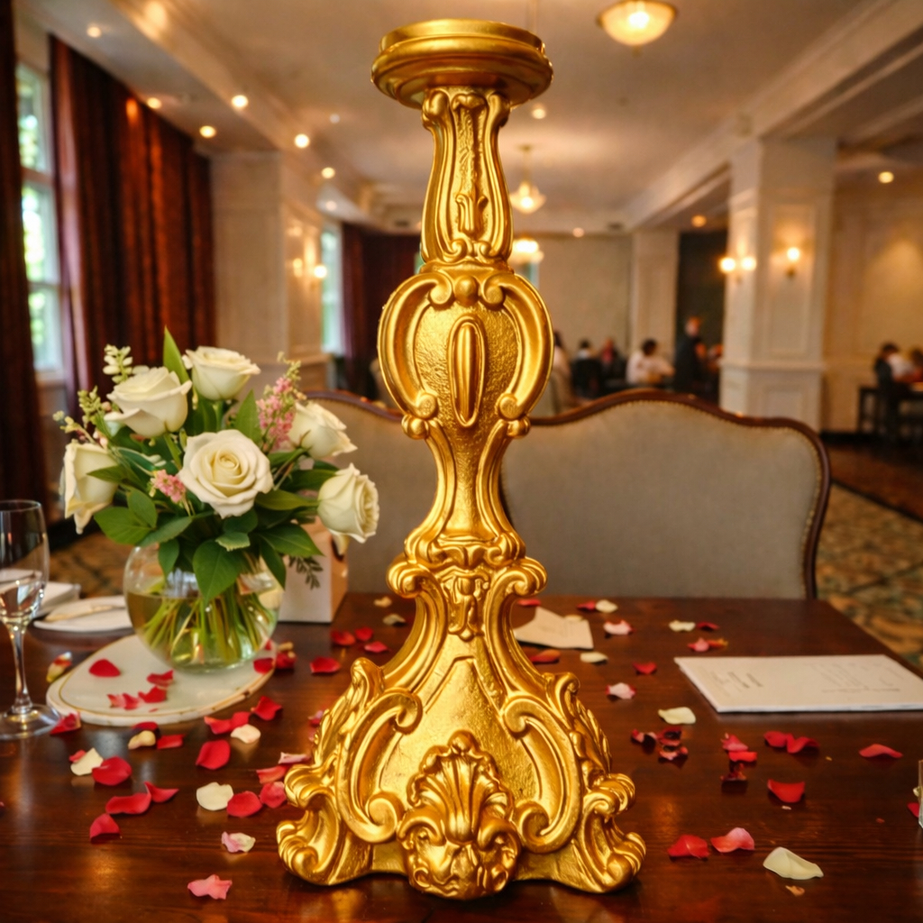 Par de Castiçal Dourado Ouro 2 Unidades - Luxo