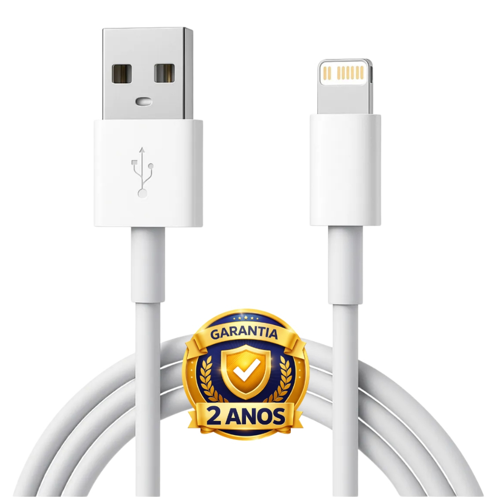 Cabo iPhone USB Lightning 1m Certificado Resistente 6 ao 14 Pro Max