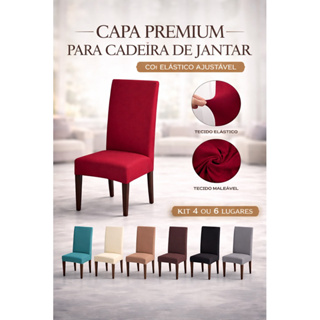 Capa de Cadeira Ajustável com Elástico Kit 4 e 6 Lugares Jantar Eventos Buffet em Oferta na Shopee