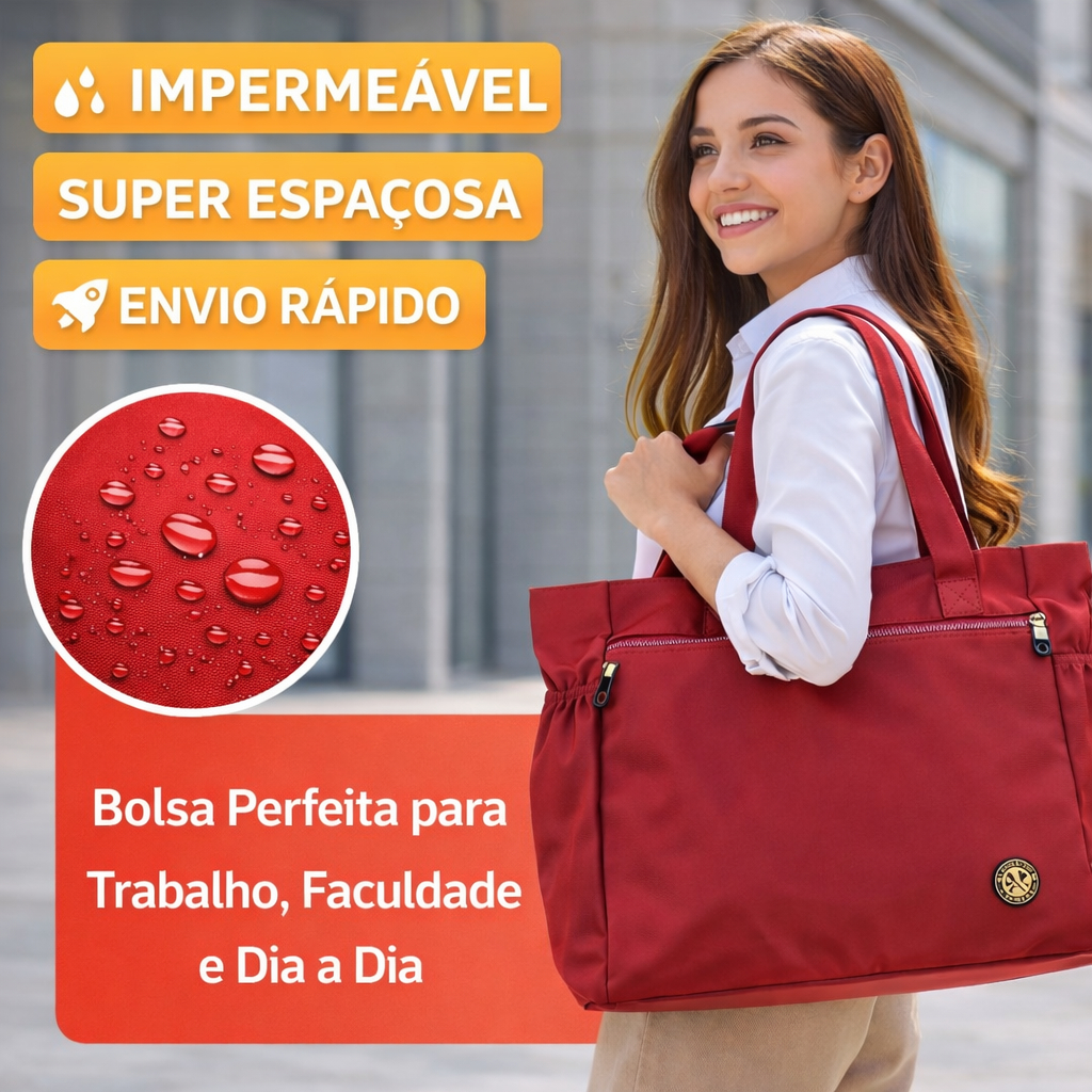 Bolsa Feminina Nylon Impermeável Grande Espaçosa para Trabalho Faculdade Dia a Dia em Oferta na Shopee