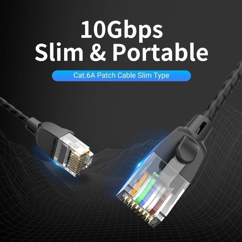 Cabo Ethernet Vention 10 Gbps RJ45 Slim – Cabo de Internet para Laptop, PC, PS5, PS4 e Xbox — imagem 2 de 2