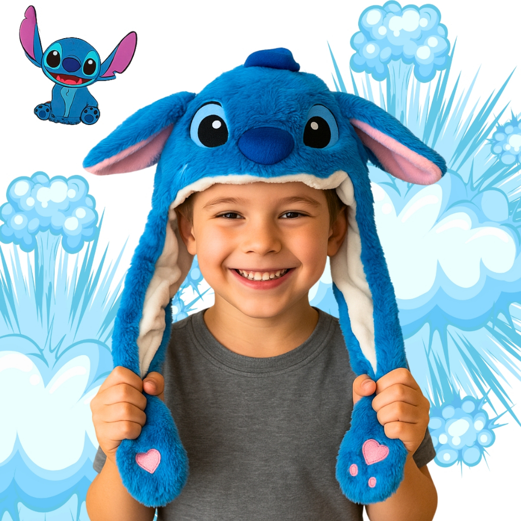 Pelúcia Gorro Touca Stitch Levanta Orelha