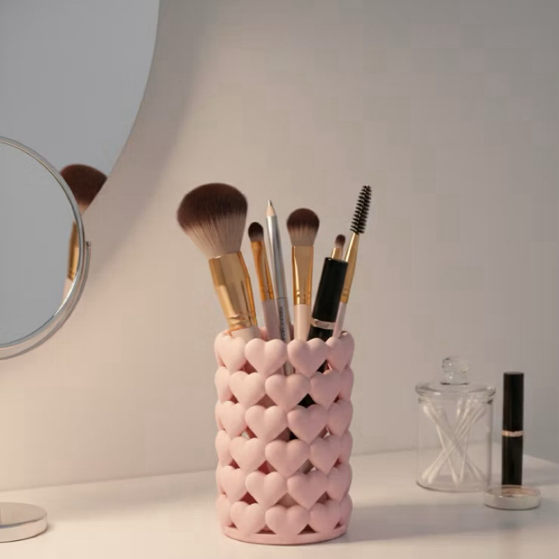 Organizador Porta Pincéis Maquiagem / Porta Pincel / Porta Caneta / Porta escova de dente / Coração Minimalista