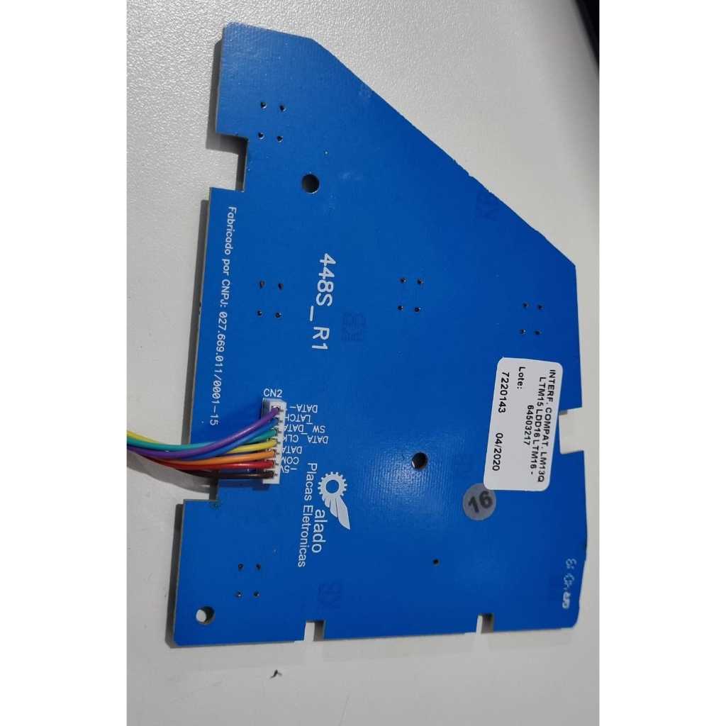 PLACA INTERFACE LAVADORA ELETROLUX  LM13Q/ LTM15/ LDD16/ LTM16 64503217 7220143
