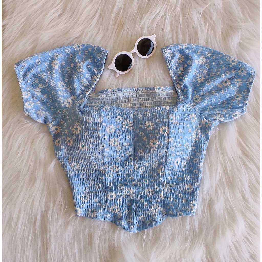 CROPPED CIGANINHA FLORAL COM BOJO  TENDÊNCIA CORSER LANÇAMENTO ESTILO CIGANINHA GRINGA