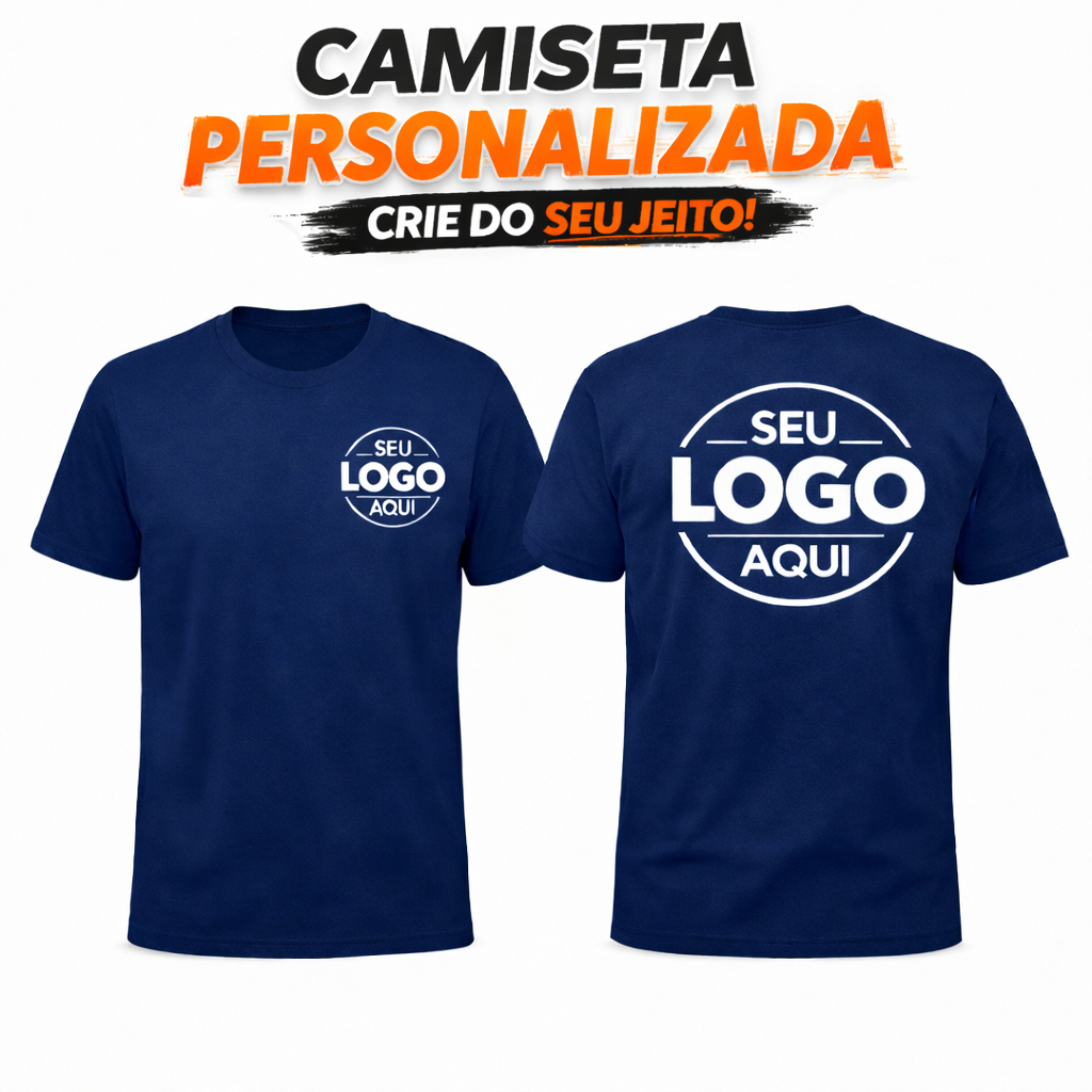 CAMISA 100% ALGODÃO UNISSEX ESTAMPA PERSONALIZADA LOGO UNIFORME FOTOS ARTS FRASES DA SUA PREFERENCIA em Oferta na Shopee