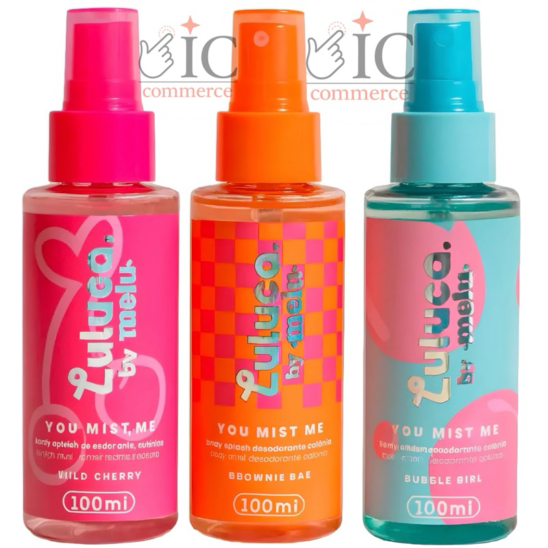 Body Splash Luluca By Melu Bubble Girl You Mist Me 100ml Original Cheirinho Doce AZUL ROSA LARANJA