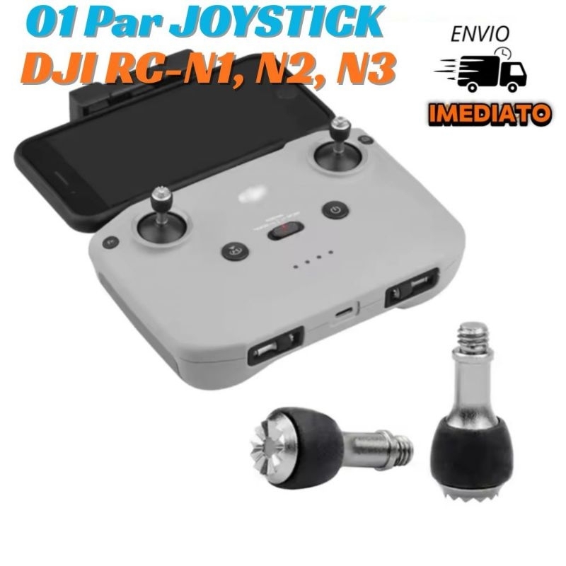 02 Peças Joystick para Controles Drones DJI RC-N1, RC-N2, RC-N3 Antiderrapante em liga de alumínio acessório de Drone
