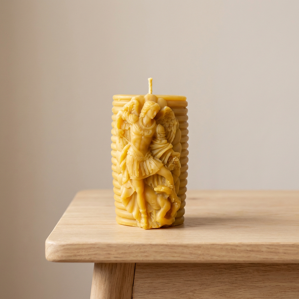 Vela de Cera de Abelha São Miguel Arcanjo 8x4,5 cm | 100% Pura Natural