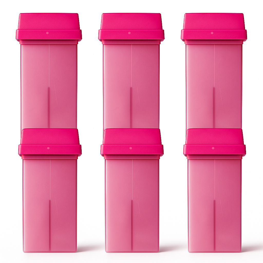 6 Frasco Roll-on Refil Rollon (Vazio) Ideal Para Cera De Depilação Hidrossoluvel #ROSA TRANSLUCIDO