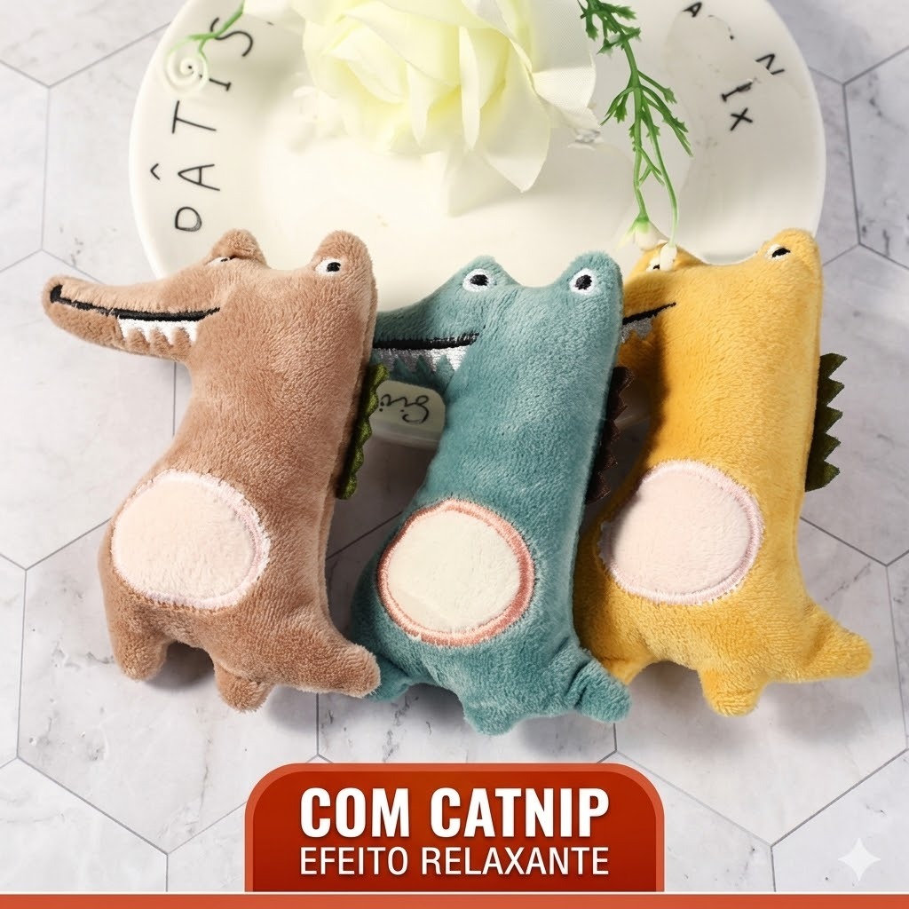 Brinquedos Mordedor Pelúcias com Catnip para GATOS Pets Interativo Macio Antiestress  ENVIO IMEDIATO