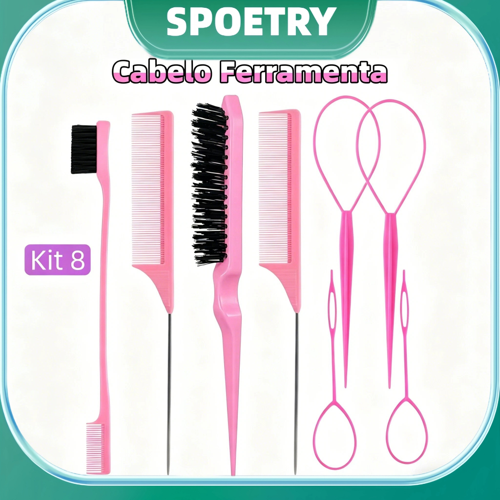 Conjunto De Pente De Estilo Inclui Cauda Pontiaguda , Escova De Provocação , Ferramenta De Trança De Cabelo , Design Pro