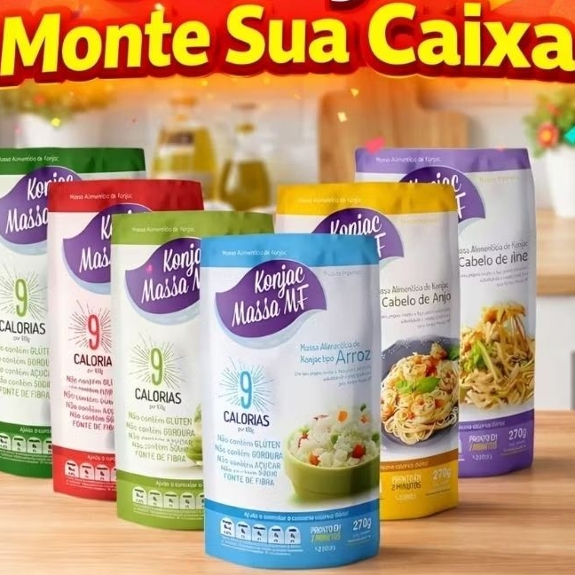 Kit 10 Konjac Macarrão Emagrecedor - Massa Zero Vegano Seca Barriga