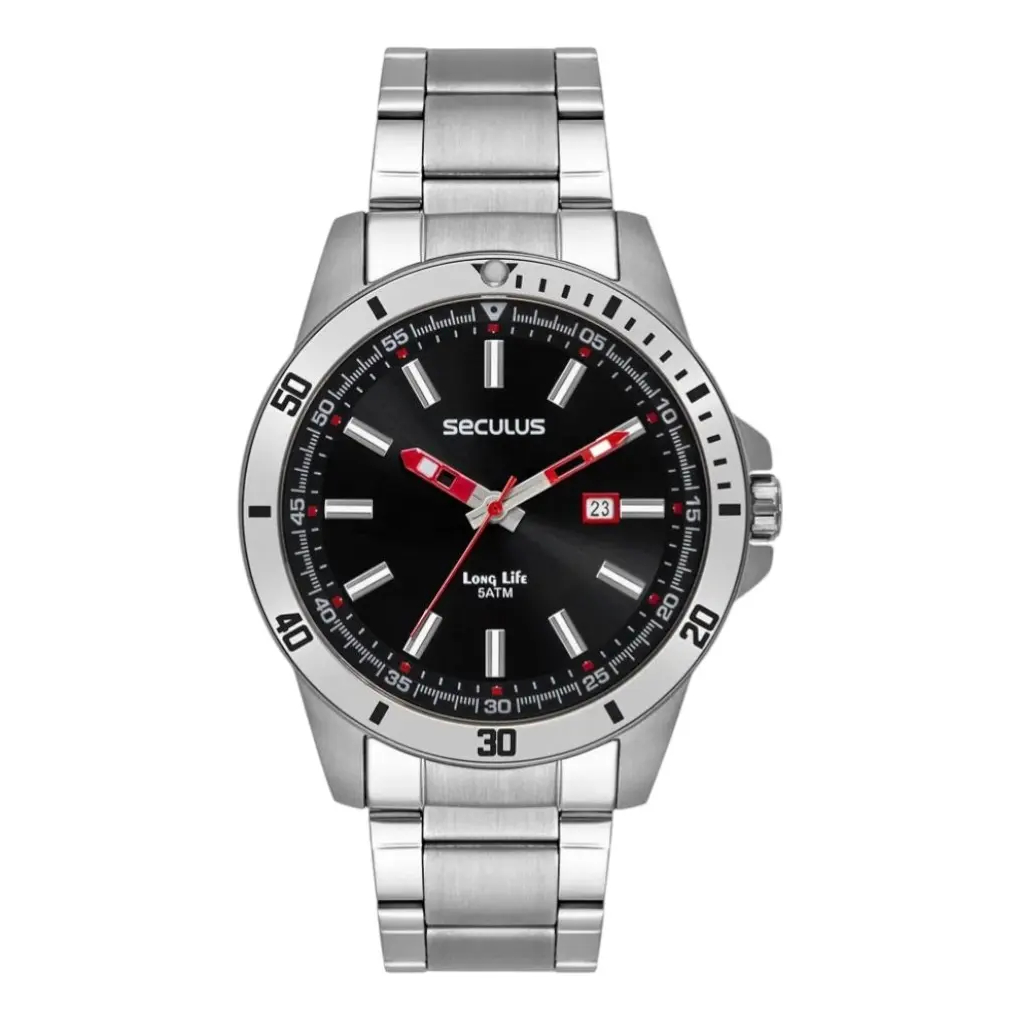 Relógio Seculus Masculino Prata Analógico Original 44204G0SVNA1