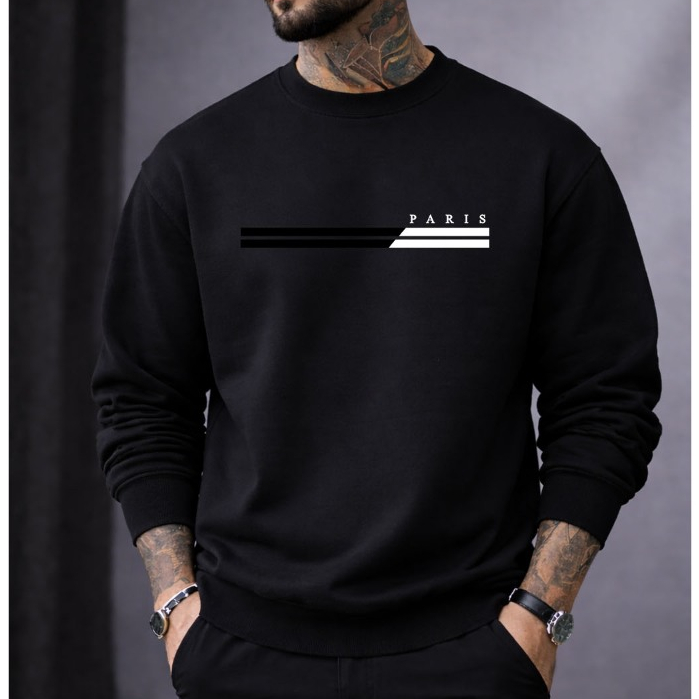 Moletom Masculino Gola Careca Algodão Paris Blusa De Frio Confortável Envio Imediato Oferta