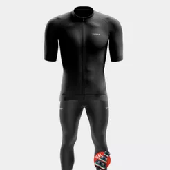 Conjunto Masculino Ciclismo Camisa Premium Zíper Total Calça Forro Gel Bike Pedal Mtb Speed