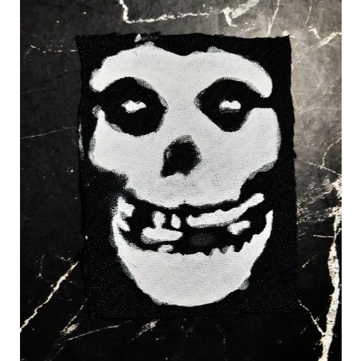 Patch de Tecido Misfits Fiend Skull Caveira Personalizado Horror Punk Rock Bandas