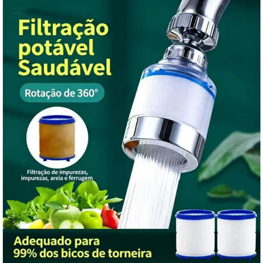 Filtro Universal para Torneira – Rotação e Booster de Pressão