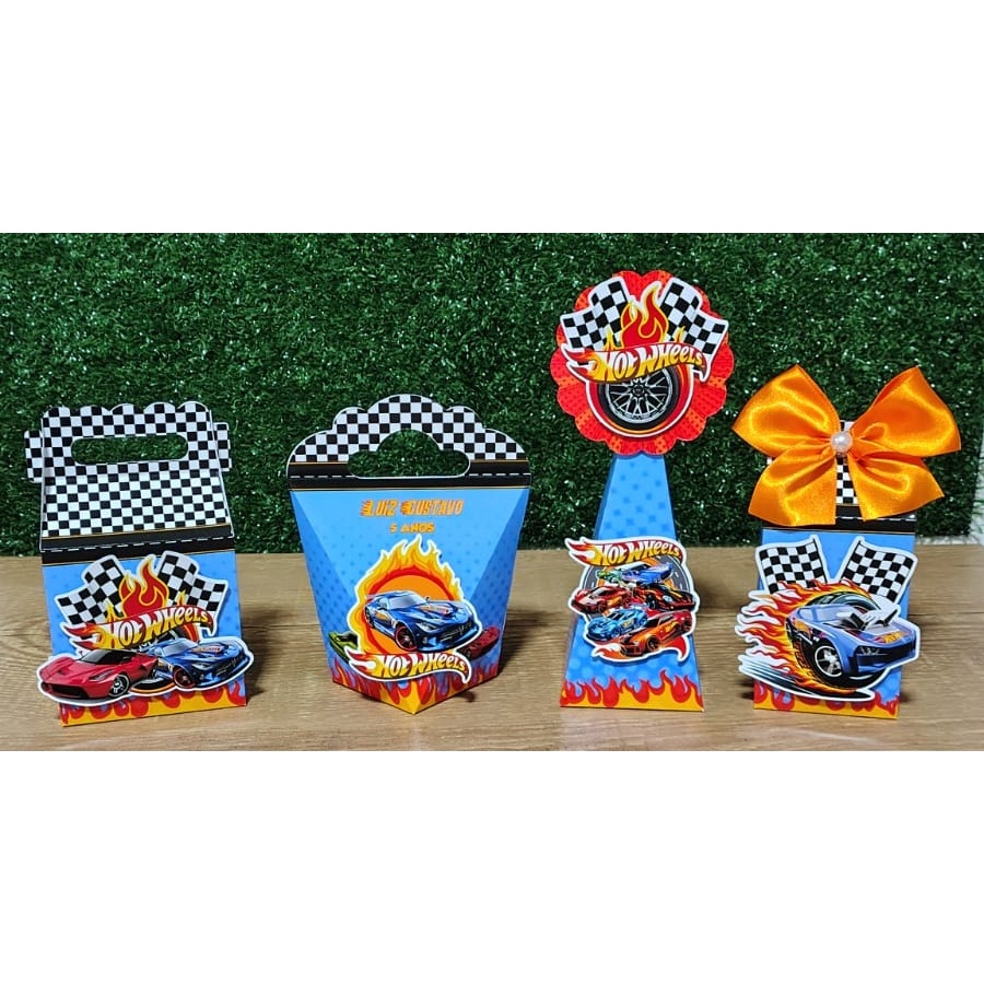 Kit Festa Personalizados HOTWHEELS - Caixinhas para Lembrancinhas Aniversário - PAPEL FOTOGRÁFICO