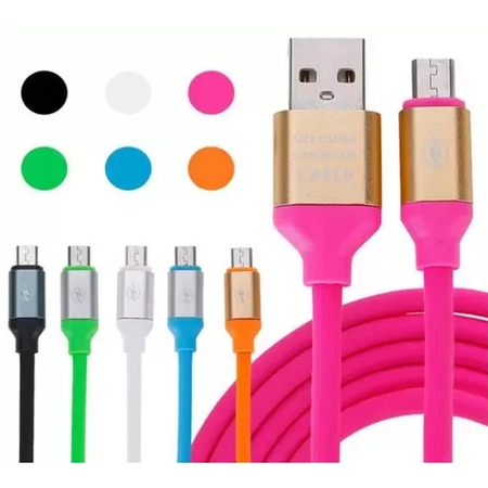 Cabo Turbo Emborrachado Para Celular V8 Tipo-C IPhone Resistente Colorido