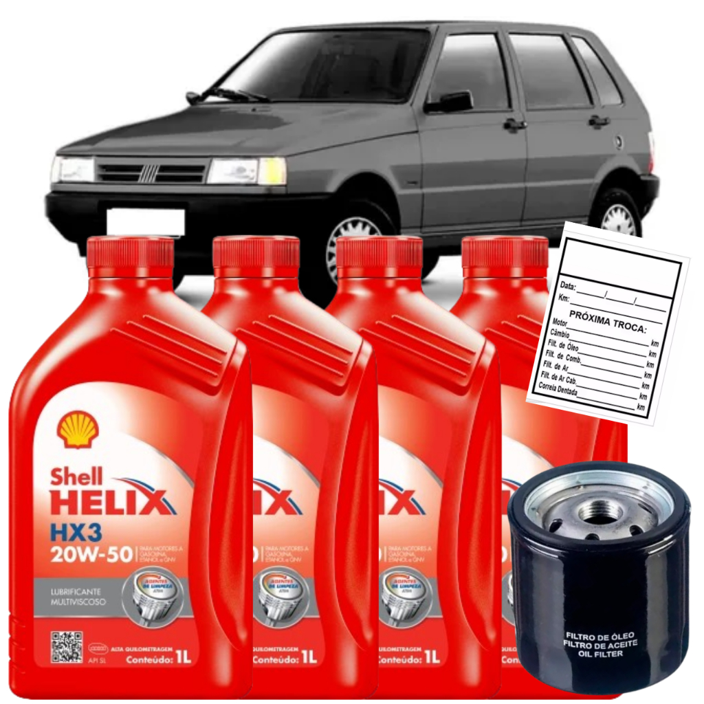 Kit Troca De Óleo Fiat Uno Fiasa 1.0 / 1.3 20w50 + Filtro