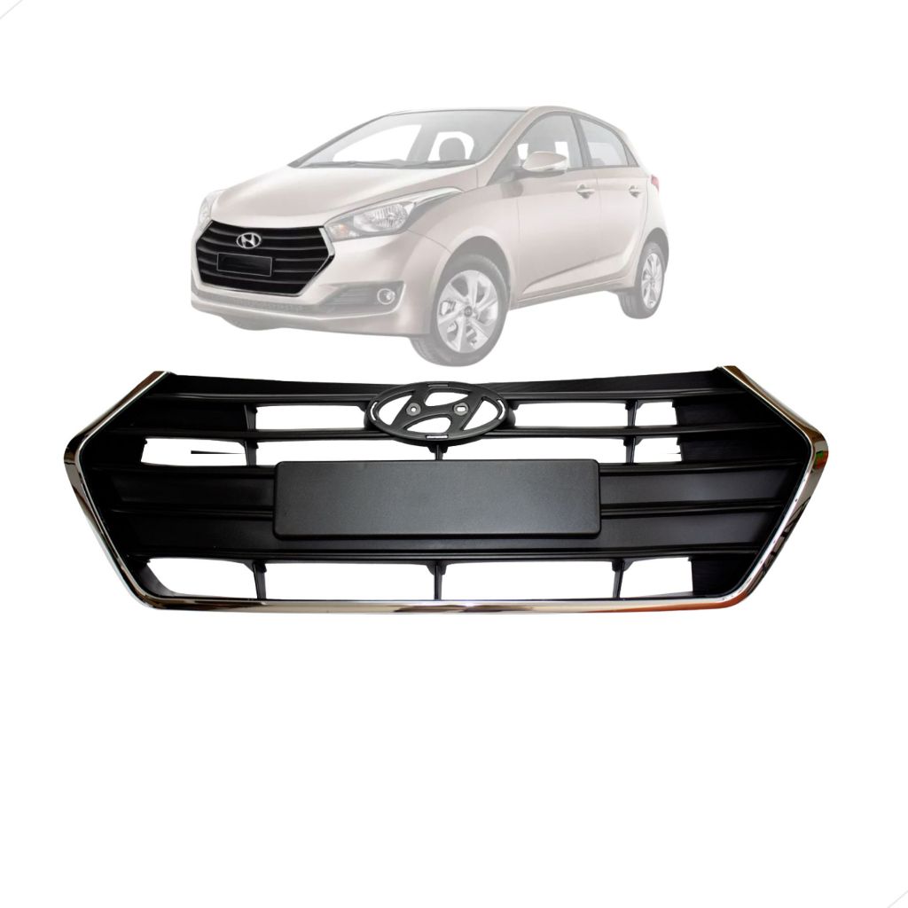 Grade Dianteira Hyundai Hb20 2016 2017 C/moldura Friso Cromada