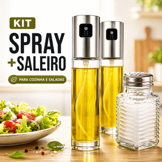 Spray de Azeite Borrifador Oleo Vinagre Pulverizador Culinário + Saleiro em Oferta na Shopee