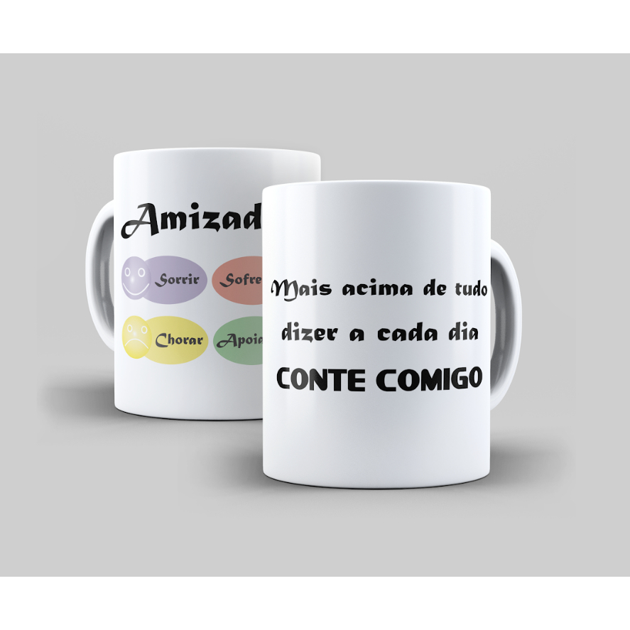 Caneca da Amizade “Conte Comigo” ☕💛