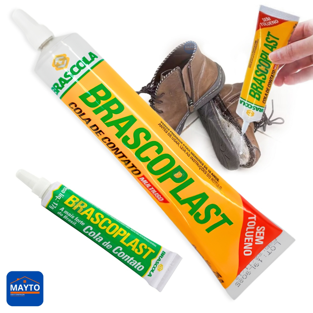 Cola de Sapateiro Brascoplast 17g 75g Sem Toluol Contato Couro MDF Borracha Madeira Resistência Água