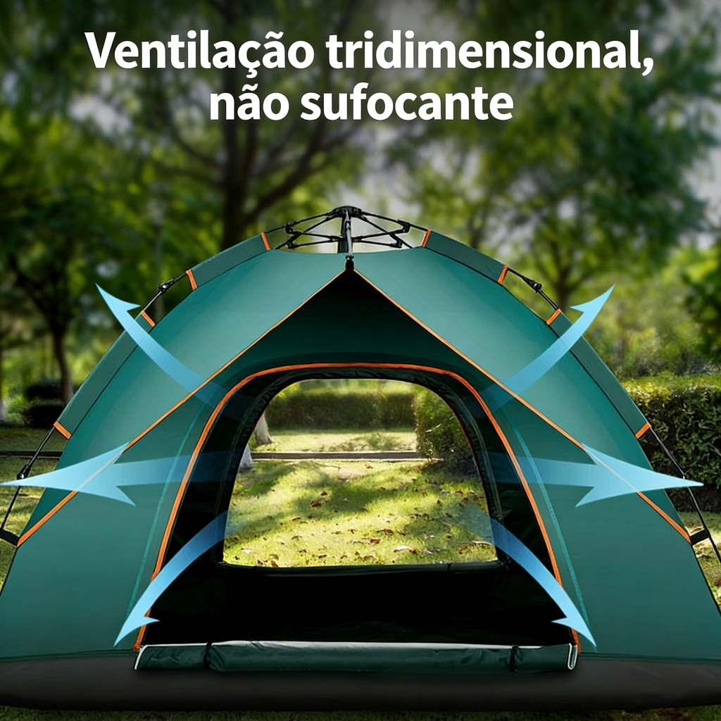 Detalhes do Barraca De Acampamento Automática Para 2-4 Pessoas 200x200x155cm Rápida Leve para Pesca e Caminhada