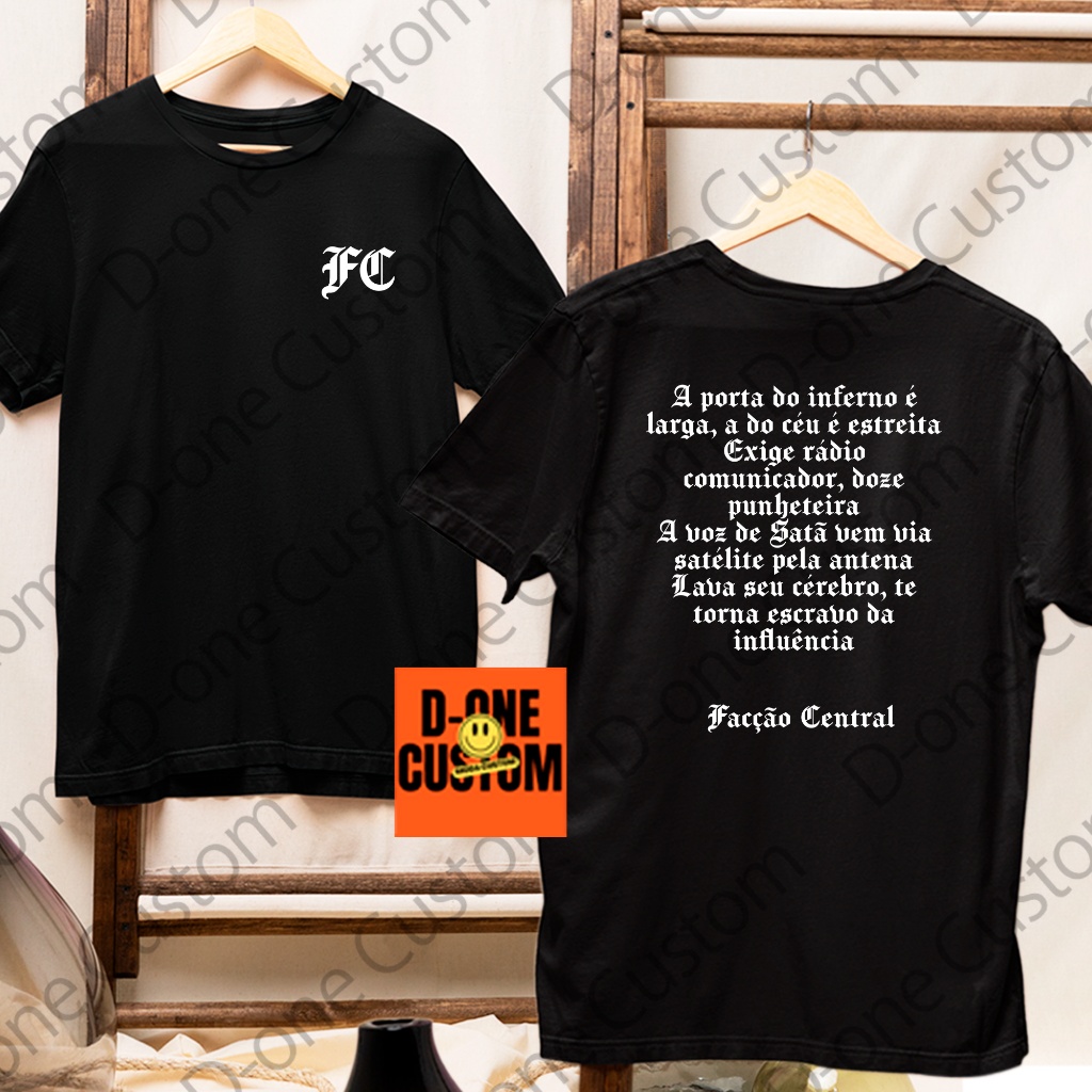 Camisa Camiseta Facção Central A Porta do Céu é Estreita A voz Vem Via Satélite Rapper Homenagem