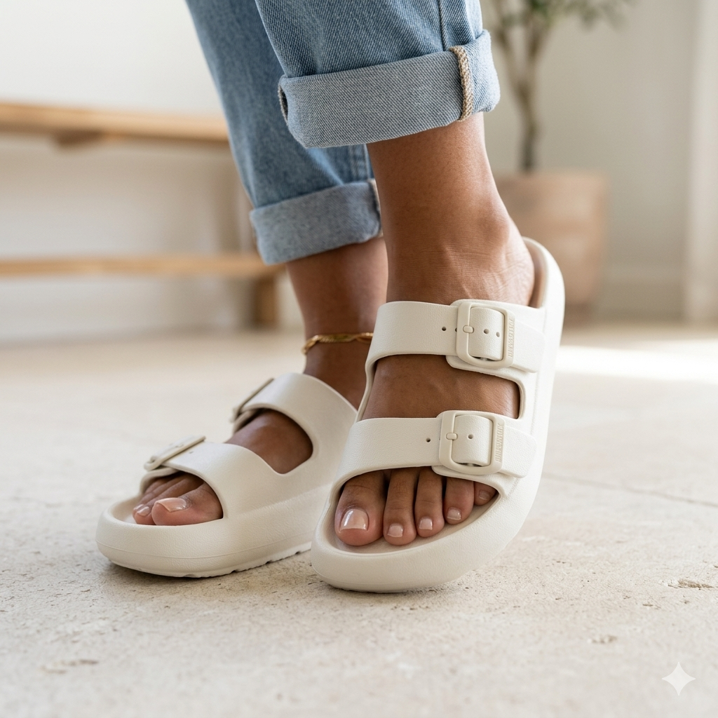 Chinelo Birke Nuvem Feminino Slide Fivela Tratorada Confortavel Unissex Sandalia Feminina