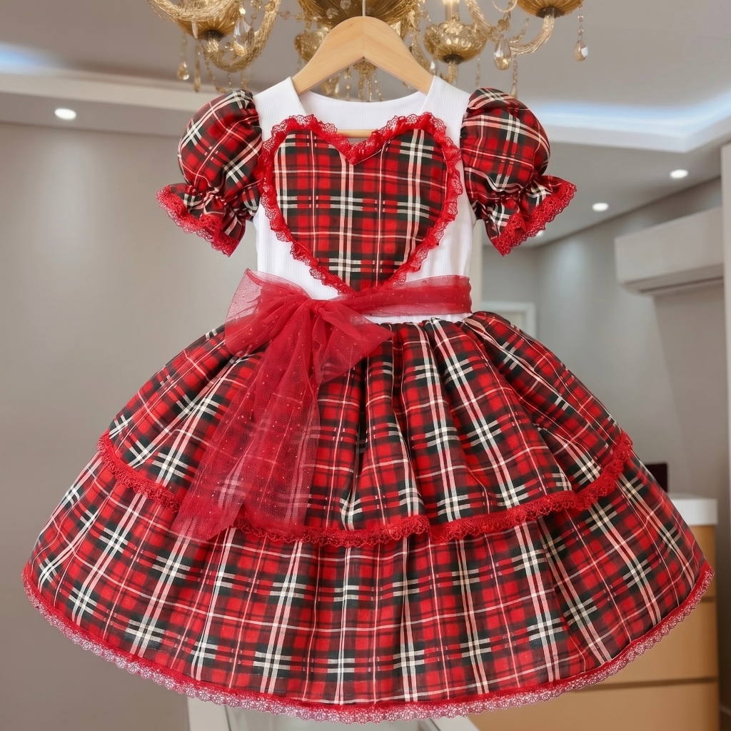 vestido de quadrilha infantil festa junina junino caipira vestido são João vestido julino