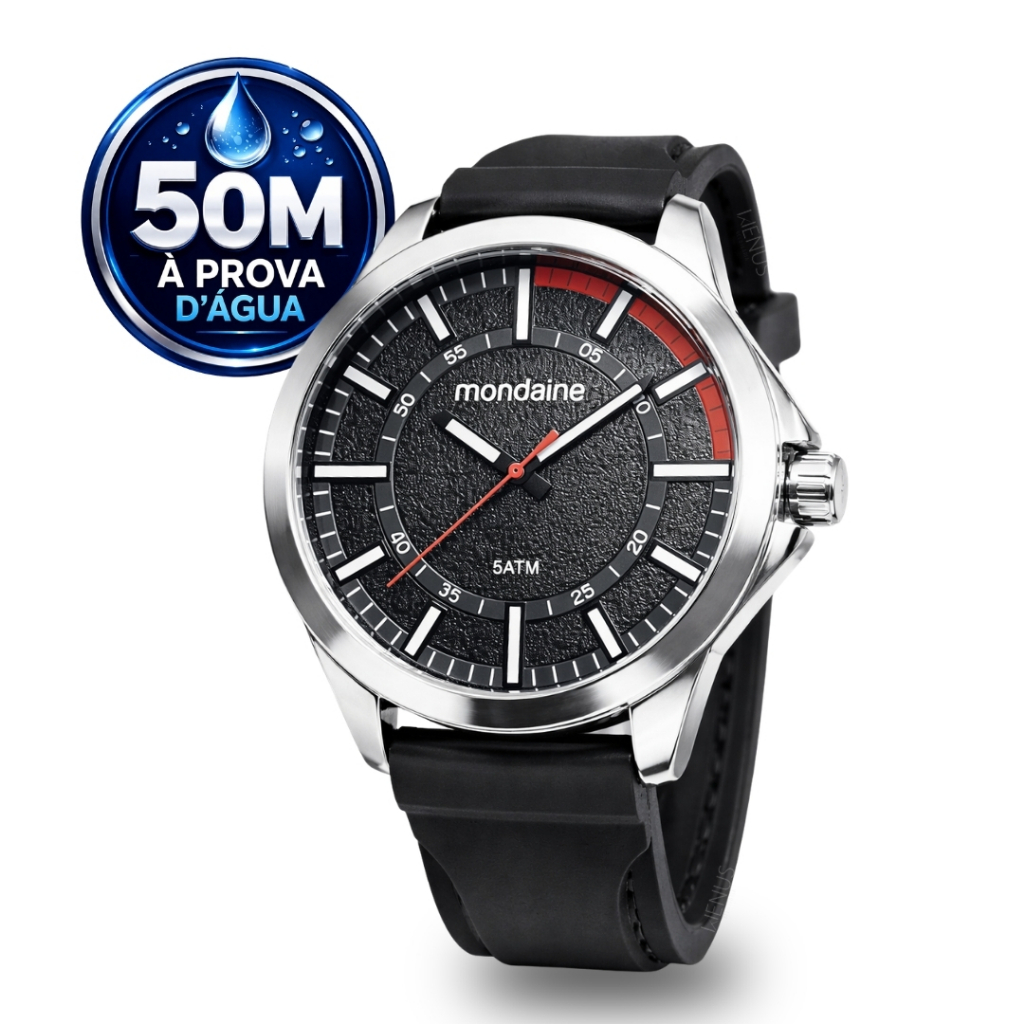 Relógio Mondaine Masculino Analógico Quartz Esportivo Casual Caixa Prata E Pulse