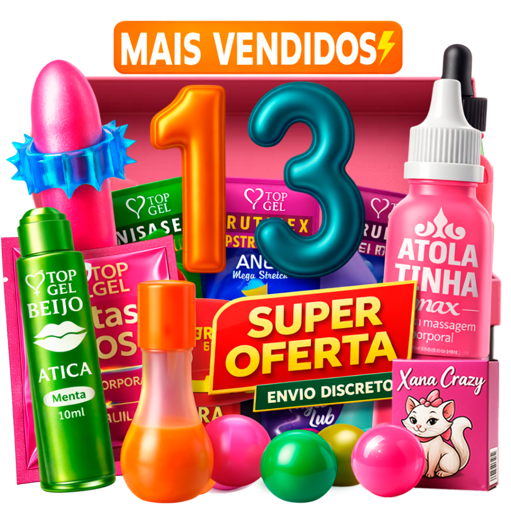 Kit Sex Shop 13 Produtos Eróticos Sexy shop casal brinquedos adultos topgel T.B sexshop lubrificante intimo shopp love