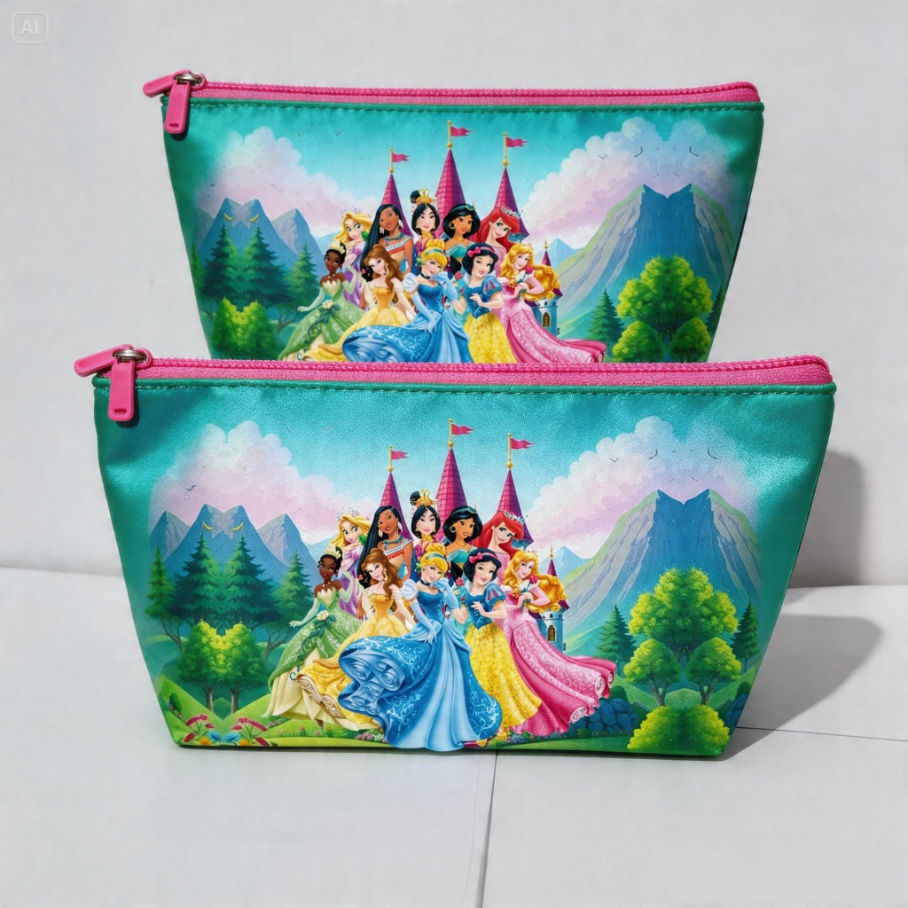 kit 20 Necessaire Personalizada Princesas Lembrancinha Personalizada Bolsinha de festa Aniversário Todos Temas