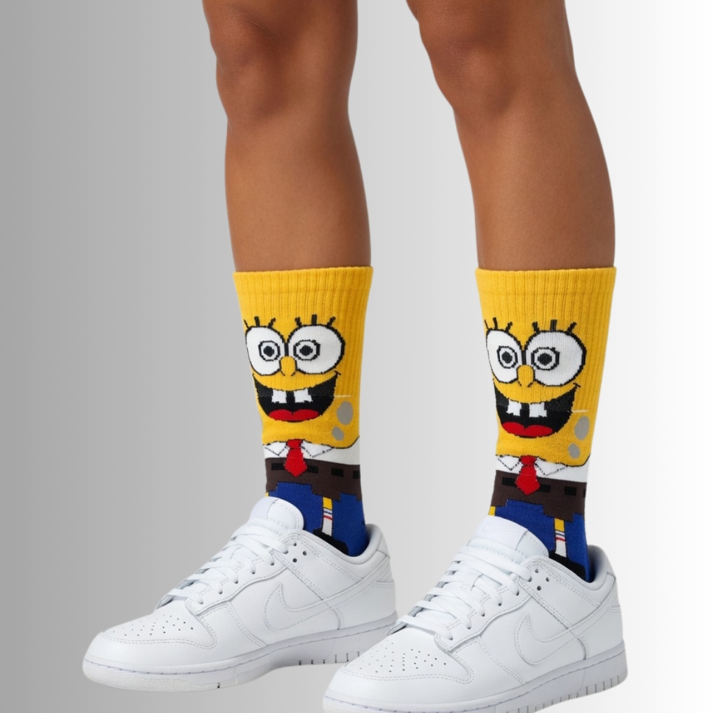 Meias Bob Esponja Personagem Cano Longo Adulto 70% Algodão — imagem 2 de 2