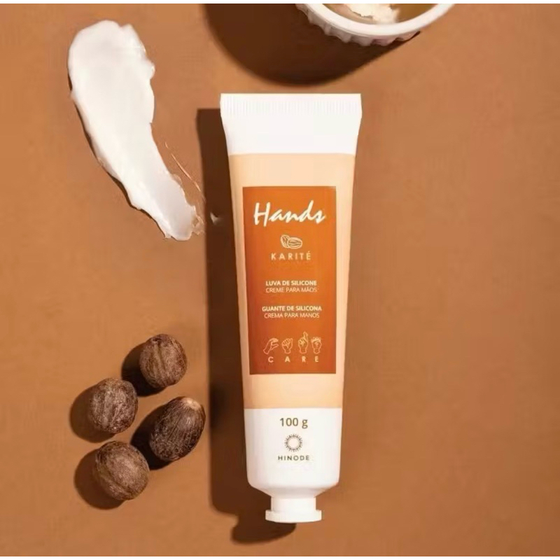 1 x Creme Luva De Silicone Hinode Creme Para As Mãos 100g - Fragrância KARITÉ