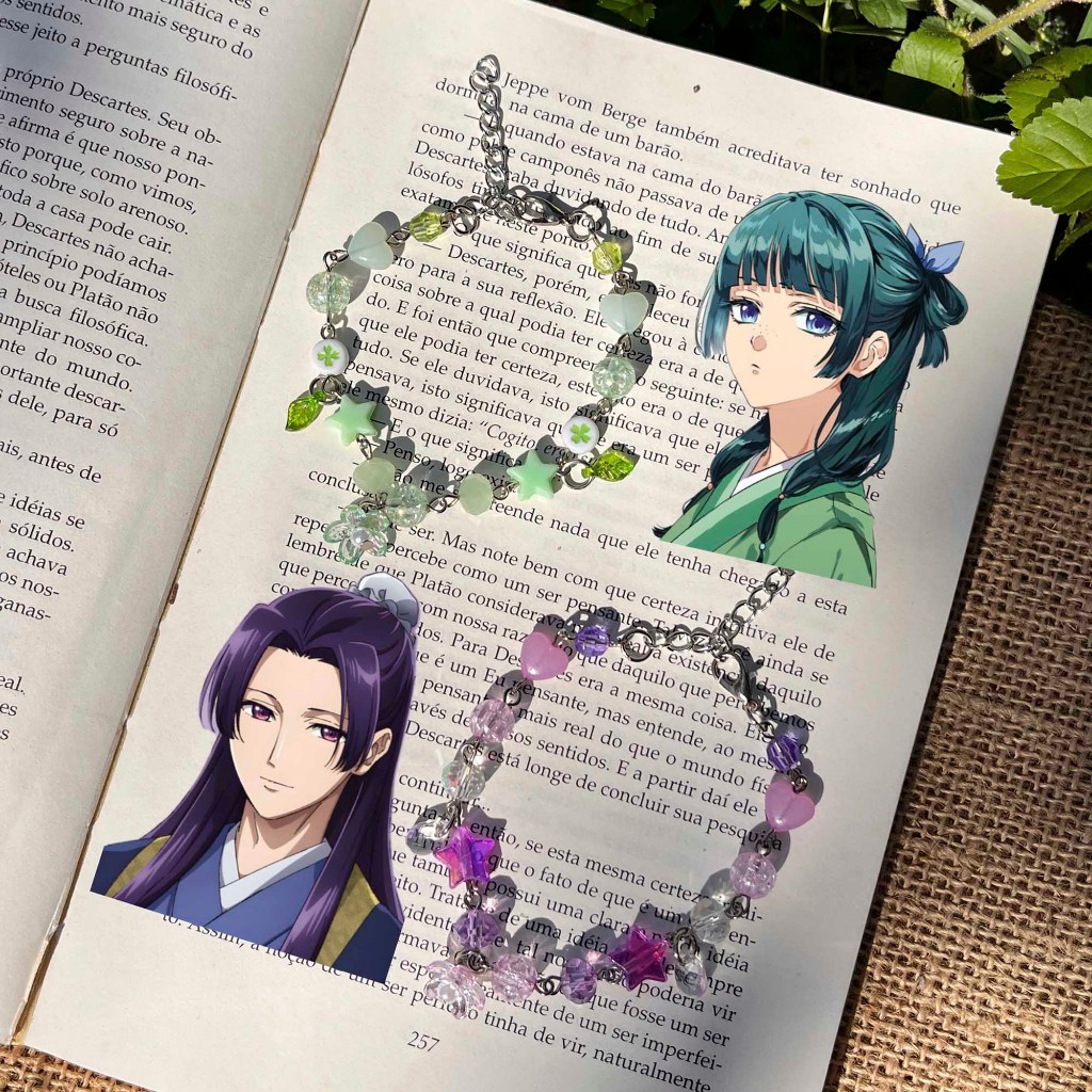Pulseiras Anime Diário de uma Apotecária Maomao Jinshi Kawaii Aesthetic Otaku Geek