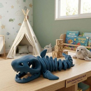 Tubarão Articulado Esqueleto Brinquedo Baby Shark Fidget Presente Criativo Educativo Colecionável