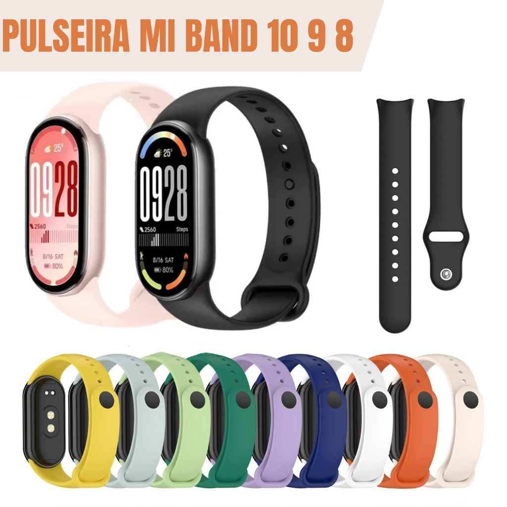 Pulseira para Mi Band 10 9 8 MiBand Silicone