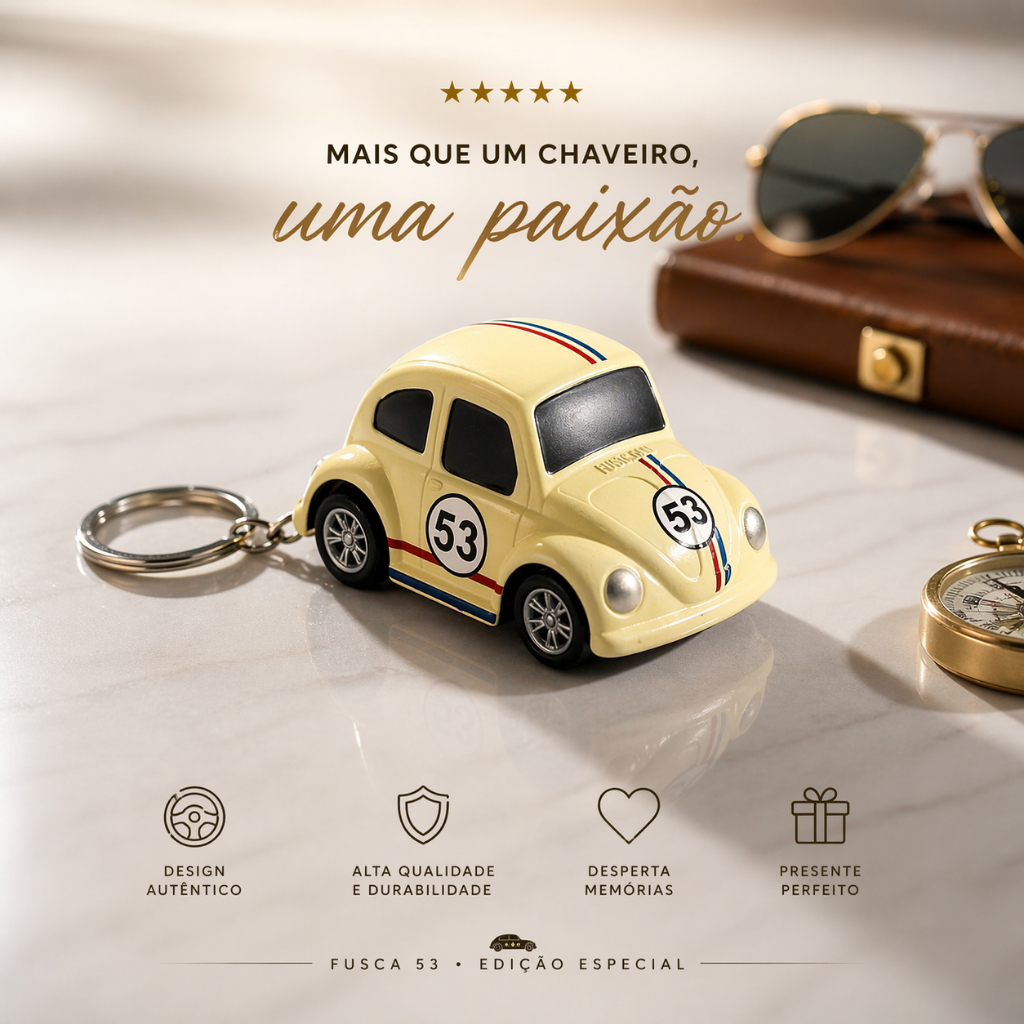 Fusca Miniatura Herbie 53 Chaveiro Carro Edição Especial
